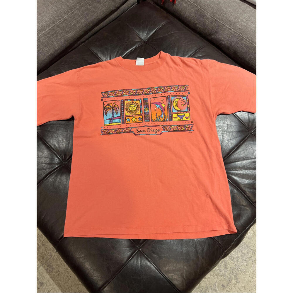 Vintage San Diego California T Shirt Mens L Graphic USA Single Stitch Beach